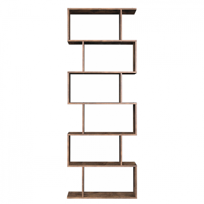 Biblioteca Zig-zag, maro, 70x24x190.5 cm [4]