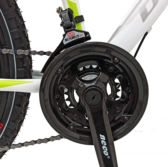 Bicicleta MTB-HT 24″ BR Storm, cadru otel 13″ ,21 viteze, Alb [4]