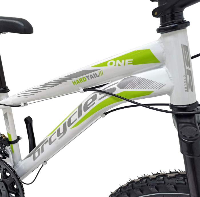 Bicicleta MTB-HT 24″ BR Storm, cadru otel 13″ ,21 viteze, Alb [2]