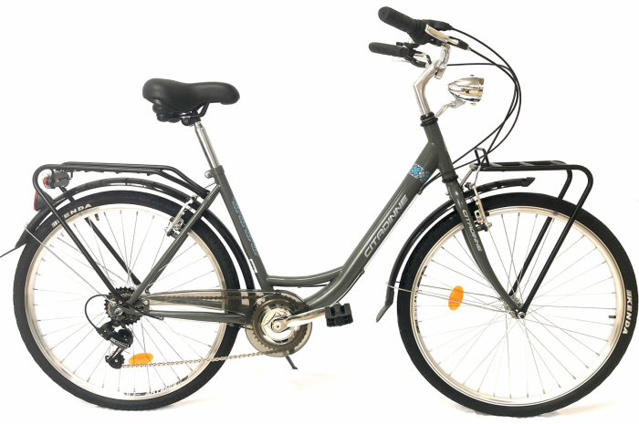 Bicicleta Citadinne Shimano, S2603, 26 inch, Cadru Otel, Gri/Albastru [2]