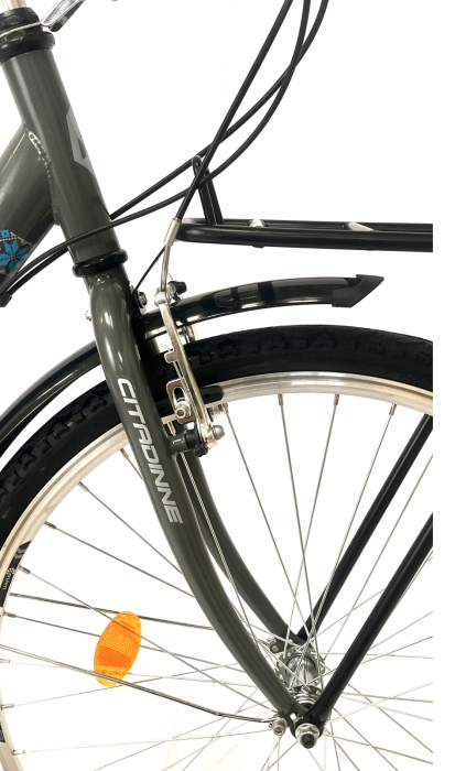 Bicicleta Citadinne Shimano, S2603, 26 inch, Cadru Otel, Gri/Albastru [9]