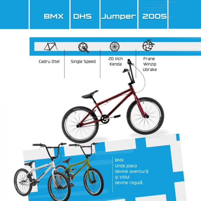Bicicleta Copii Bmx Jumper 2005 - 20 Inch, Violet [5]