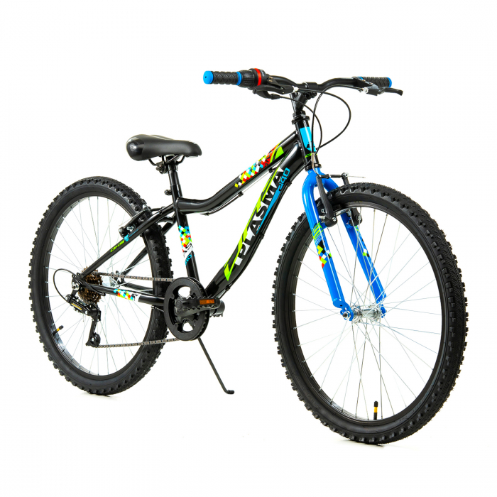 Bicicleta Copii DHS Plasma - 24 Inch, Negru-Albastru [2]