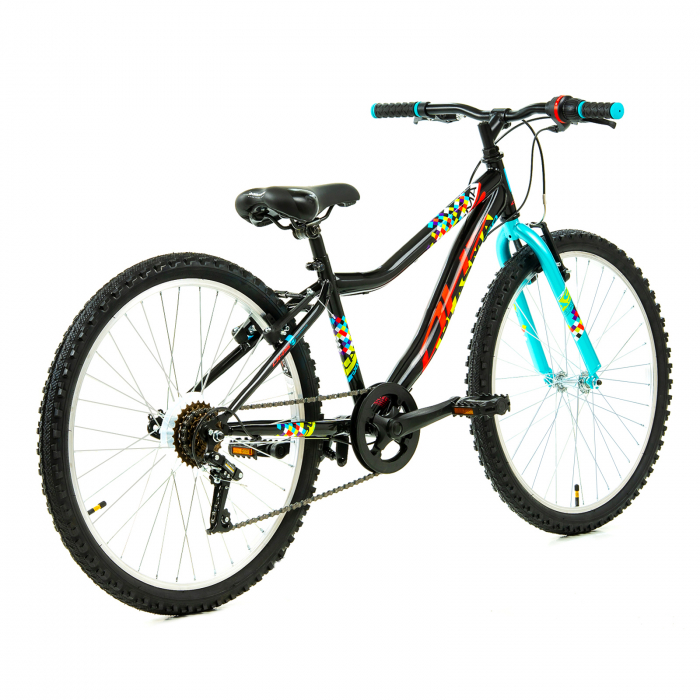Bicicleta Copii DHS Plasma - 24 Inch, Negru-Roz [2]