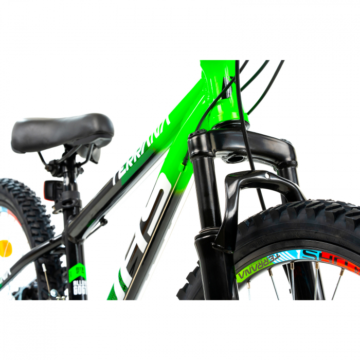 Bicicleta Copii Dhs Terrana 2423 - 24 Inch, Negru/Verde [5]