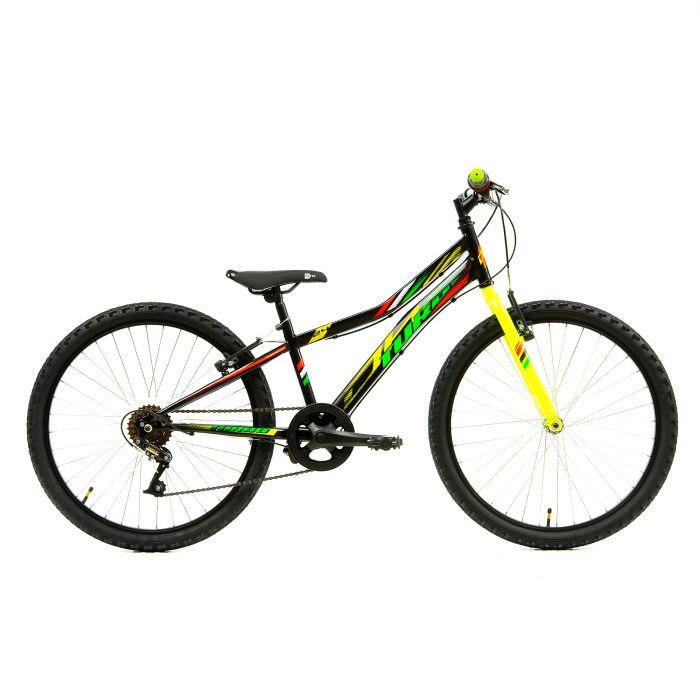 Bicicleta Copii DHS Turbo - 24 Inch, Negru-Verde [1]