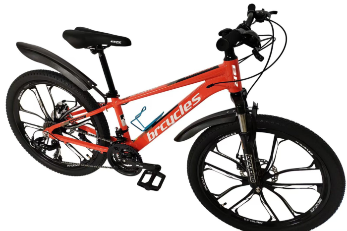 Bicicleta MTB 24″ BR A2404 Tornado, cadru Aluminiu, 21 viteze, Roti magnesium cu Shimano, Rosu [3]