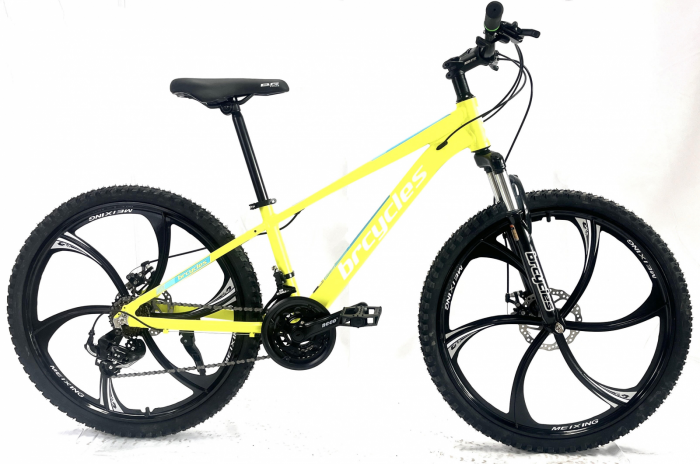 Bicicleta MTB 24″ BR Tornado, cadru Aluminiu, 21 viteze, Roti magnesium cu Shimano, Verde [2]