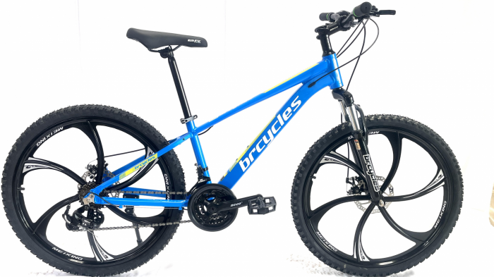 Bicicleta MTB 24″ BR Tornado, cadru Aluminiu, 21 viteze, Roti magnesium cu Shimano, Albastru [2]