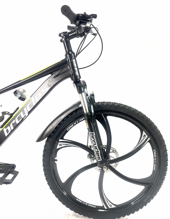 Bicicleta MTB 26″ BR Tornado, cadru Aluminiu, 21 viteze, Roti magnesium cu Shimano, Negru [4]