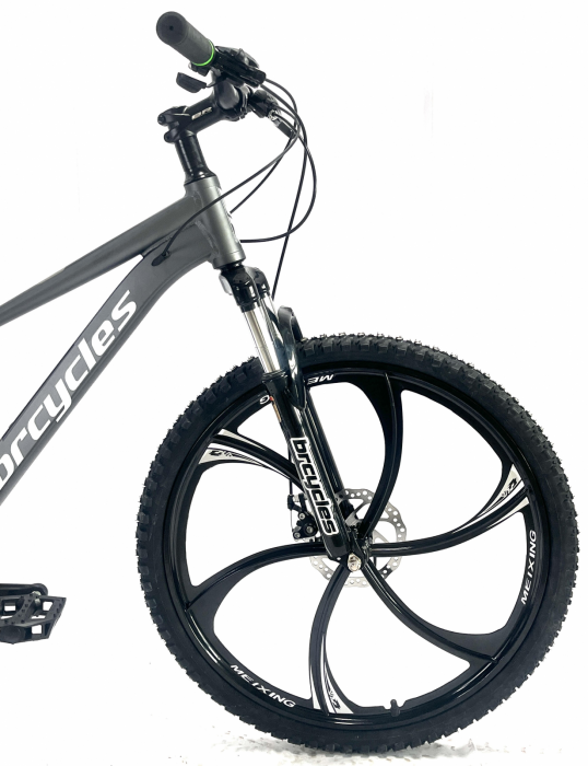 Bicicleta MTB 26″ BR A2604 Tornado, cadru Aluminiu, 21 viteze, Roti magnesium cu Shimano, Gri [3]