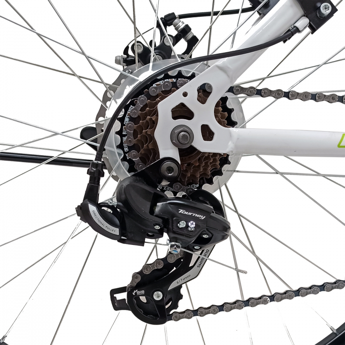 Bicicleta MTB- 29"TG Carrier, cadru otel 17', manete secventiale, frane disc, 21 viteze, alb/negru SHIMANO [5]