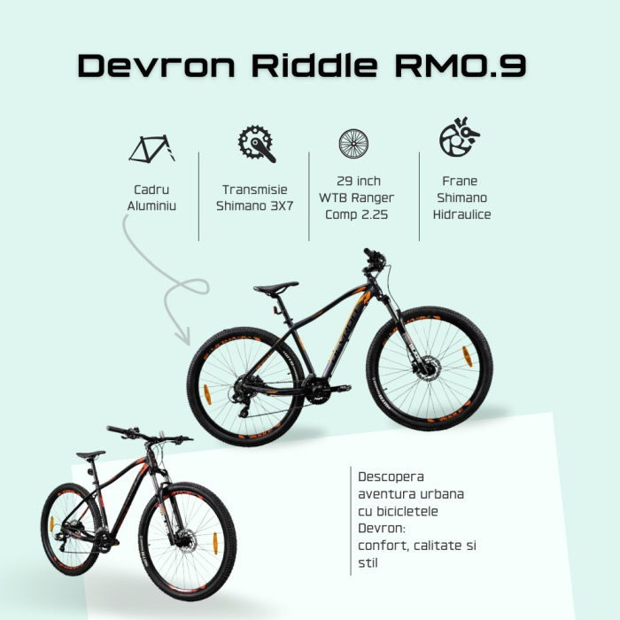 Bicicleta Mtb Devron Riddle 2023 RM0.9 - 29 Inch, M, Gri [5]