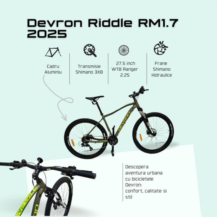 Bicicleta Mtb Devron Riddle RM1.7 2025 - 27.5 Inch, L, Verde [3]