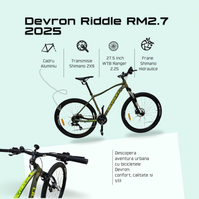 Bicicleta Mtb Devron Riddle RM2.7 2025 - 27.5 Inch, M, Verde [3]