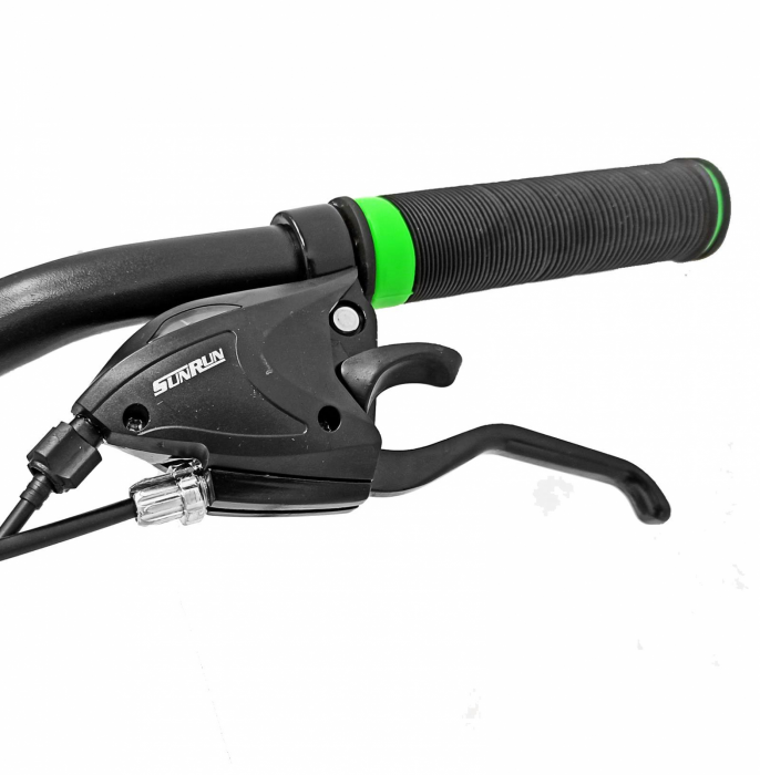 Bicicleta MTB-HT 26" BR Storm, cadru otel 14", frane disc, manete secventiale, 21 viteze, negru/verde [4]
