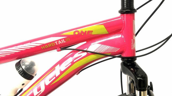 Bicicleta MTB-HT 26" BR Storm, cadru otel 14", frane disc, manete secventiale, 21 viteze, Roz [4]