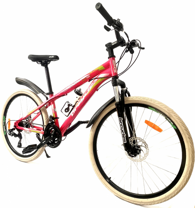 Bicicleta MTB-HT 26" BR Storm, cadru otel 14", frane disc, manete secventiale, 21 viteze, Roz [2]