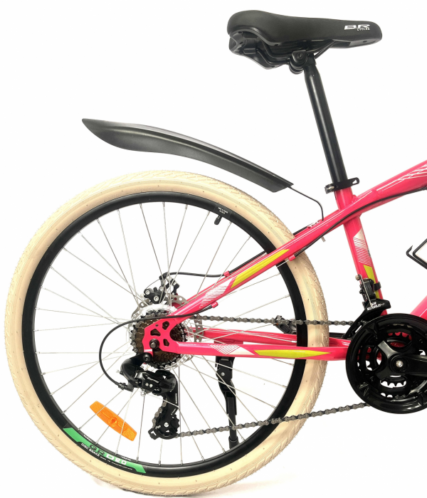 Bicicleta MTB-HT 26" BR Storm, cadru otel 14", frane disc, manete secventiale, 21 viteze, Roz [6]
