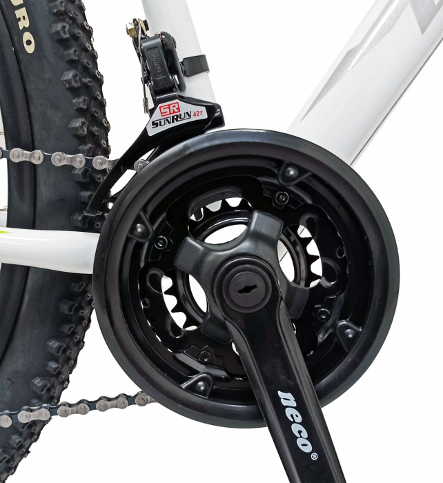 Bicicleta MTB-HT 29" BR Arizona, cadru otel 17', manete secventiale, frane disc, 21 viteze, alb/negru [6]