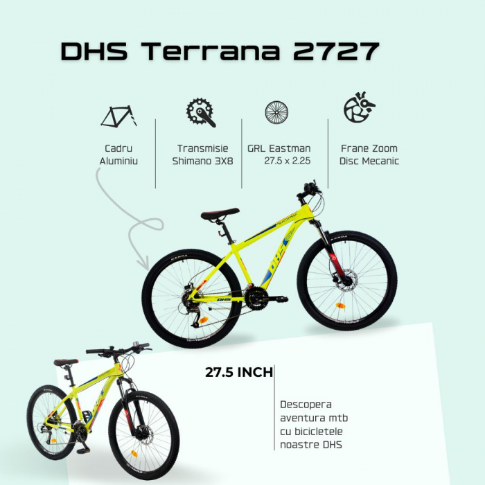 Bicicleta Mtb Terrana 2727 - 27.5 Inch, S, Verde [3]