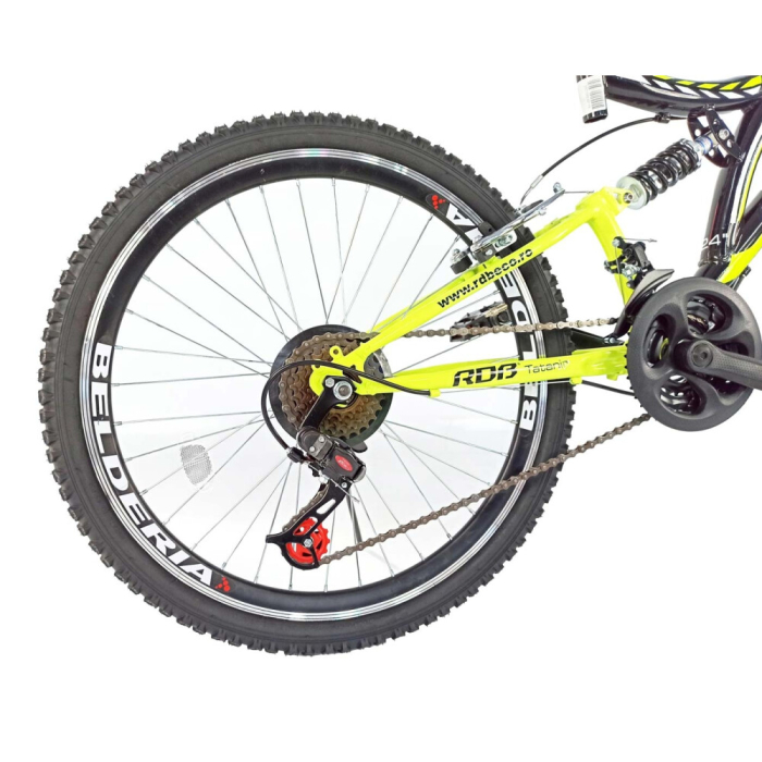 Bicicletă pentru copii RDB Tatanir 24 NEGRU/VERDE NEON [3]