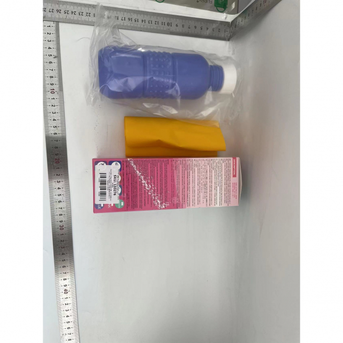 Bideu Portabil pentru Igiena Intima, Flippy, pentru Postpartum/ Postoperator, 450 mL, cu Capac si Husa Galbena, 29.5x7 cm, Culoare Recipient Mov [4]