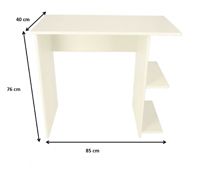 Birou Arnes, alb, 85x40x76 cm [3]