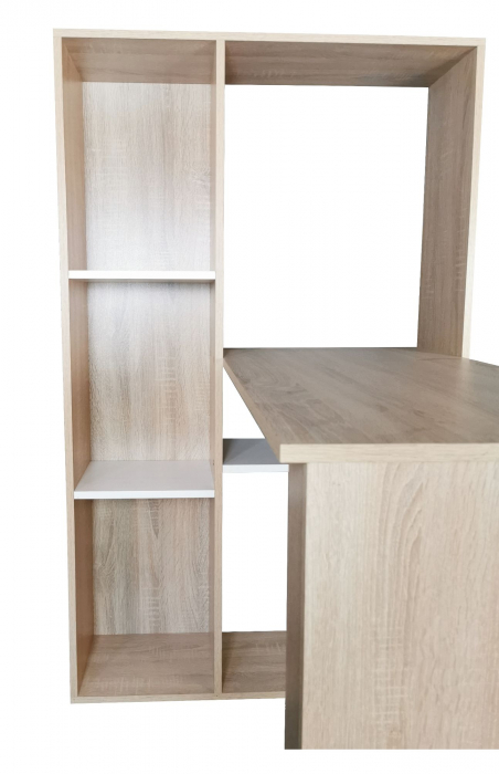 Birou Baber, stejar alb, 84x120x138 cm [6]