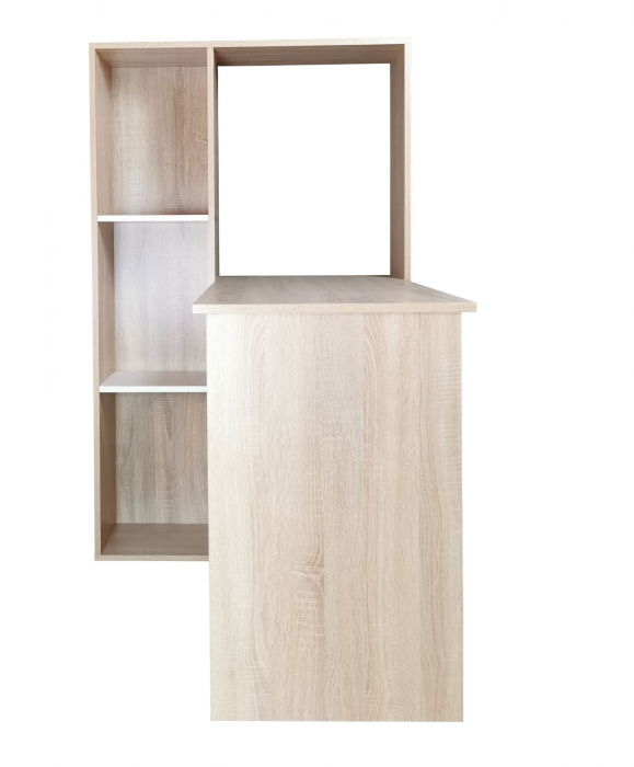 Birou Baber, stejar alb, 84x120x138 cm [5]