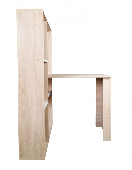 Birou Baber, stejar alb, 84x120x138 cm [3]