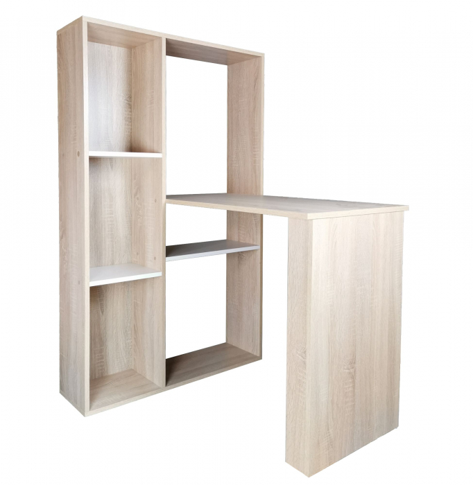 Birou Baber, stejar alb, 84x120x138 cm [1]