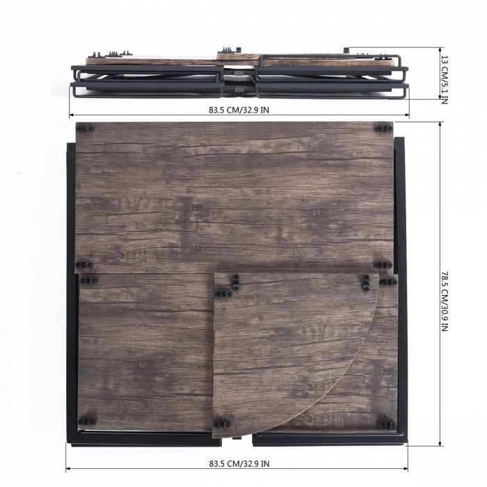 Birou colt, negru si wenge, 38x119.5x75 cm [7]