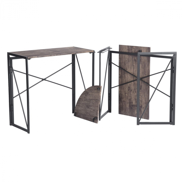 Birou colt, negru si wenge, 38x119.5x75 cm [5]