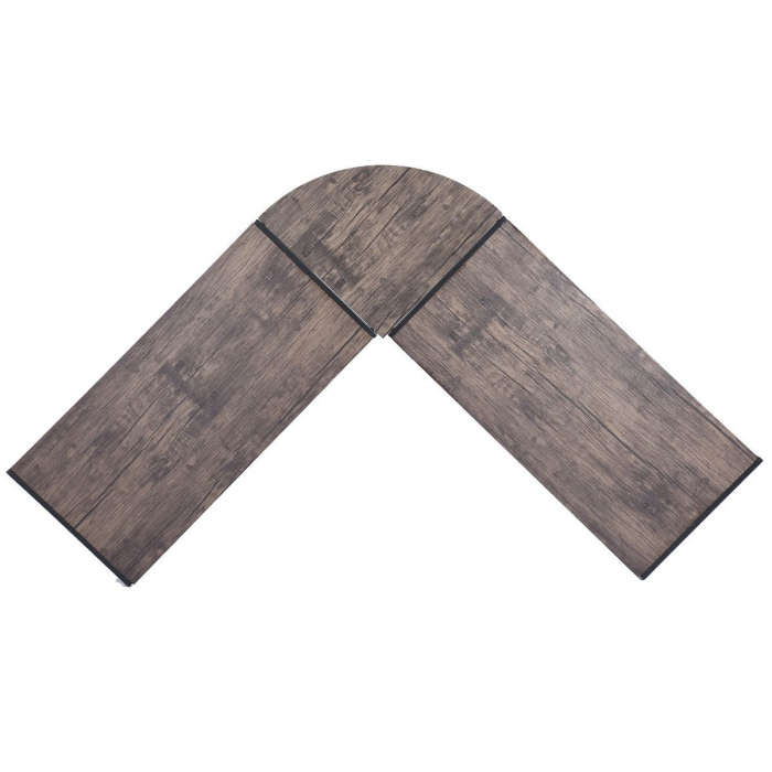 Birou colt, negru si wenge, 38x119.5x75 cm [6]