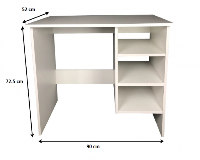 Birou Molde, alb, 90x52x72.5 cm [4]