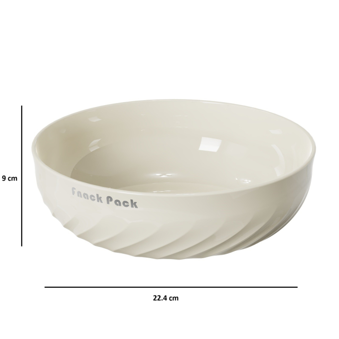 Bol cu un Singur Strat, Flippy, pentru Fructe, Legume, Snacks, 22.4x9 cm, Crem [3]