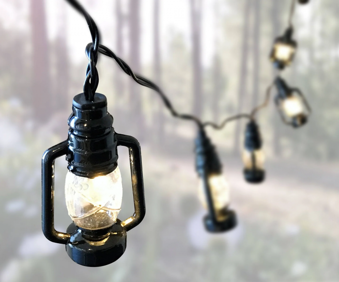 Ghirlanda luminoasa de exterior tip felinar 10 becuri, 10 M, 220 V interconectabil, cablu negru, alb cald [2]