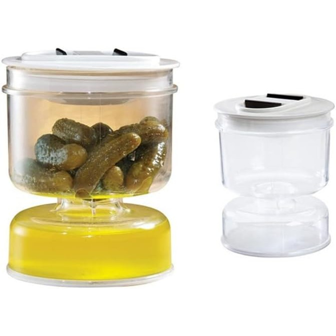 Lichidare Borcan pentru Muraturi, Flippy, cu Separator pentru Lichide, Ermetic, Termorezistent, Tip Clepsidra, 800 ml, ABS, Alb, 13x11 cm [2]