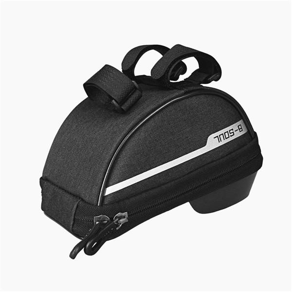 Borseta bicicleta impermeabila cu husa pentru telefon Flippy, montare pe ghidon, compatibila cu telefoane de pana la 16 cm, spatiu depozitare, 18.5x9.5 cm, negru [6]