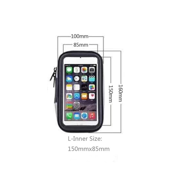 Suport husa telefon mobil Flippy pentru bicicleta si motocicleta, rezistent apa si socuri, touchscreen, 360 rotativ, negru, marime L ≤ 5.5 inch [5]