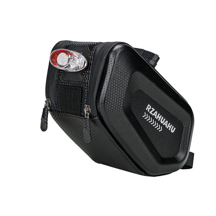 Borseta pentru bicicleta Flippy, Hard Shell, material piele artificiala si carbon, 20x12x11.5 cm, prindere de sa, capacitate 2L, impermeabila, negru [2]