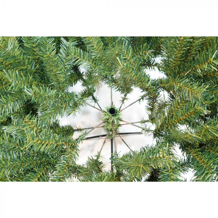 Brad Artificial de Craciun Bogat, Flippy, 1.80 m inaltime, 774 ramuri, Premium, Verde, Decorat cu 56 conuri pin rosii, Interior/ Exterior [3]