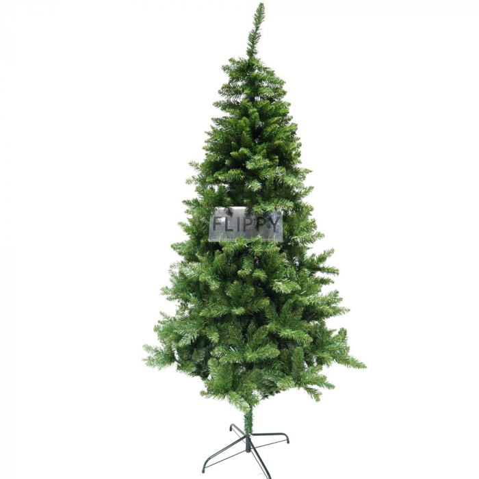 Brad artificial de Craciun, clasic, pentru interior/exterior, inaltime 150 cm, diametru 88 cm, 437 ramuri, Flippy, verde, suport metalic inclus [1]