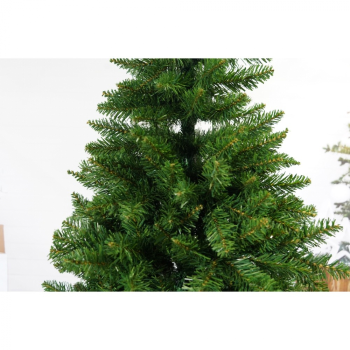 Brad artificial de Craciun, clasic, pentru interior/exterior, inaltime 150 cm, diametru 88 cm, 437 ramuri, Flippy, verde, suport metalic inclus [4]