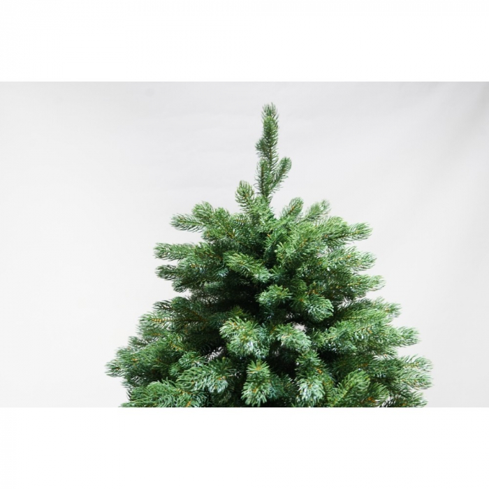 Brad artificial de Craciun, clasic, pentru interior/exterior, inaltime 210 cm, diametru 138 cm, 858 ramuri, Flippy, verde, suport metalic inclus [5]