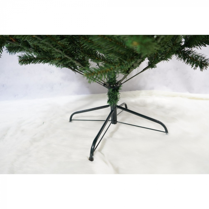 Brad artificial de Craciun, Decorat cu conuri de pin, pentru interior/exterior, inaltime 180 cm, 659 ramuri, Flippy, verde, suport metalic inclus [4]