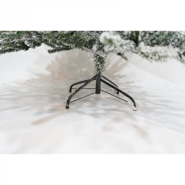 Lichidare Brad Artificial de Craciun, Flippy, 1.8 m inaltime, Verde, Pulverizat alb-tip zapada, Diametru inferior 110 cm, Interior/ Exterior [17]