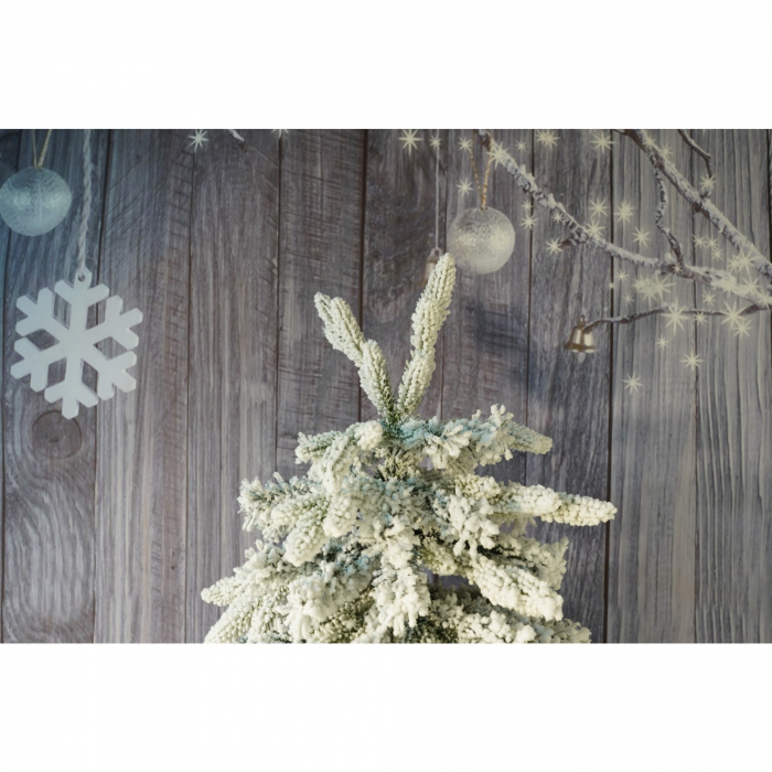 Lichidare Brad Artificial de Craciun, Flippy, 1.8 m inaltime, Verde, Pulverizat complet alb-tip zapada, Interior/ Exterior, Bogat 512 ramuri [4]