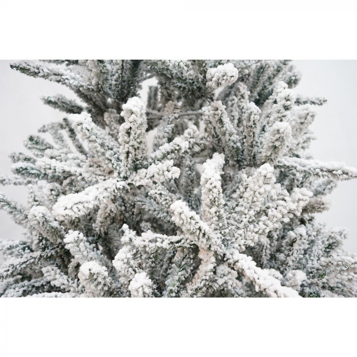 Lichidare Brad Artificial de Craciun, Flippy, 2.10 m inaltime, Verde, Pulverizat alb-tip zapada, Diametru inferior 130 cm, Interior/ Exterior [5]